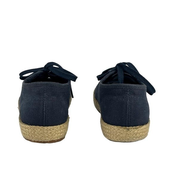 SUPERGA COTROPEU 2750 NAVY CANVAS BURLAP RUBBER SOLE LOW TOP SNEAKERS - Picture 5 of 9